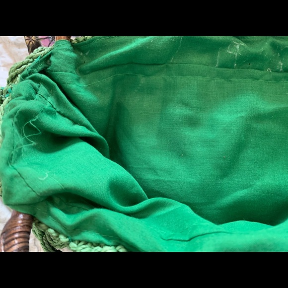 Green vintage woven handbag - Picture 3 of 4